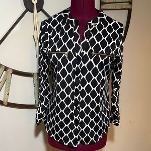 Blue Mood Black and White Women's Top